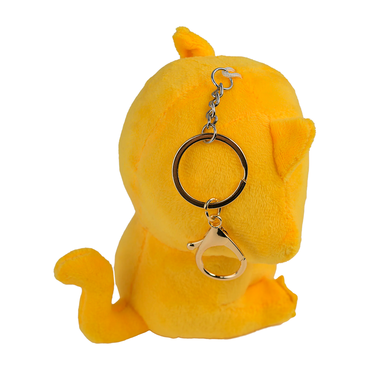 Yellow Plush Keychain With a Metal Keyring