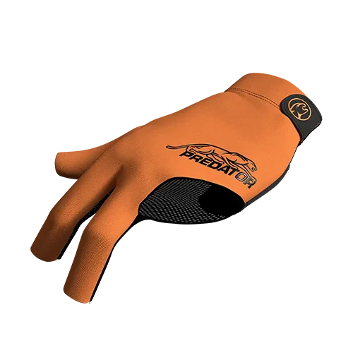 Predator Second Skin Billiard Glove Black and Orange Left Hand