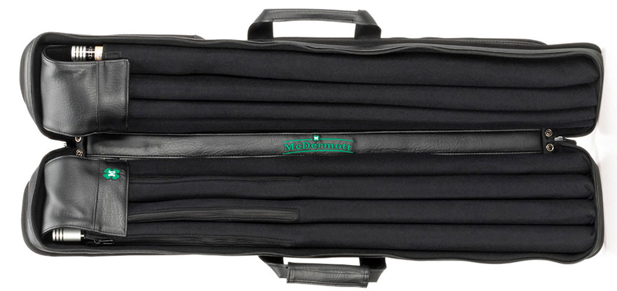 McDermott Soft Pool Cue Case Black 4x8 Opened
