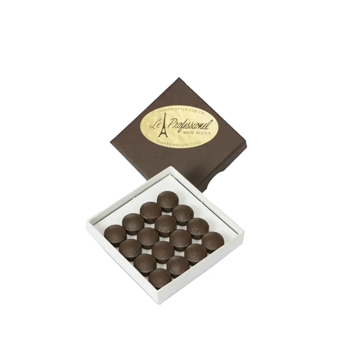 Le Professionel French Style Cue Tips in an Open Brown Box