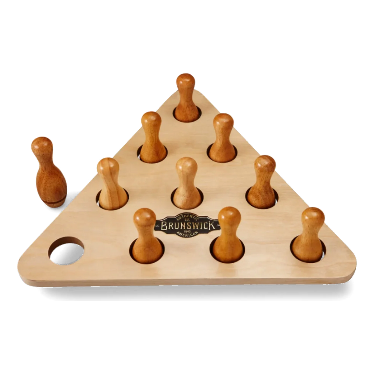Brunswick Shuffleboard Bowling Pin Set with 10 Wooden Pins
