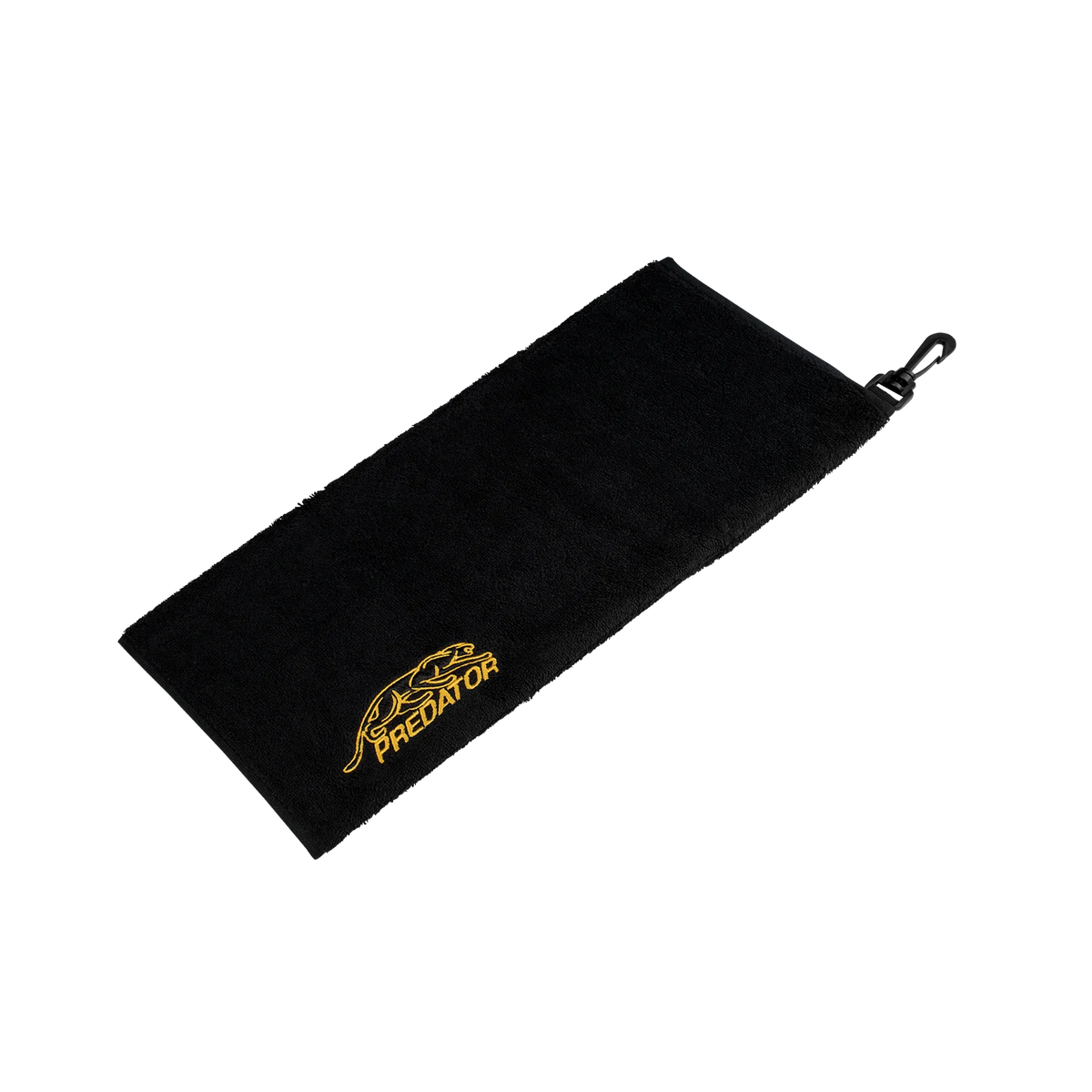 Predator Black Towel With Yellow Branding and Clip
