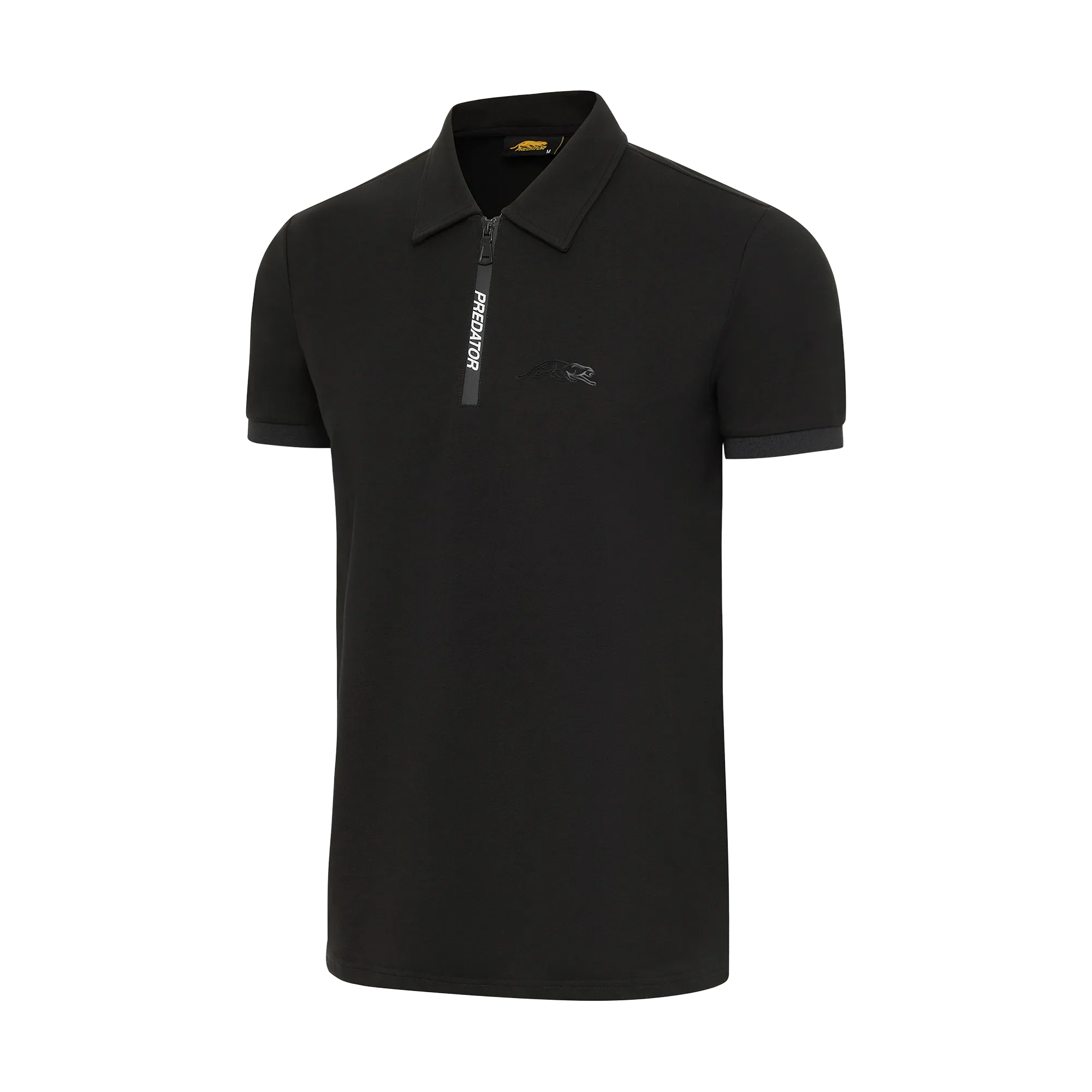 Black zipper polo shirt with PREDATOR branding