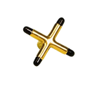 Brass Cross Bridge Head with Black Rubber Tips