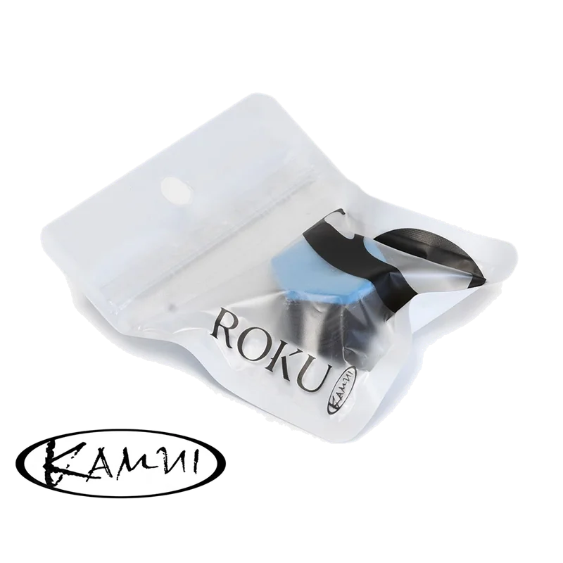 Kamui Roku Sky Blue Billiard Chalk in Clear Resealable Pouch with Kamui Logo