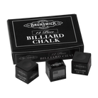 Brunswick Billiard Chalk, Black, 12-Piece Box with Three Loose Cubes