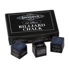 Brunswick Billiard Chalk, Navy Blue, 12-Piece Box with Three Loose Cubes