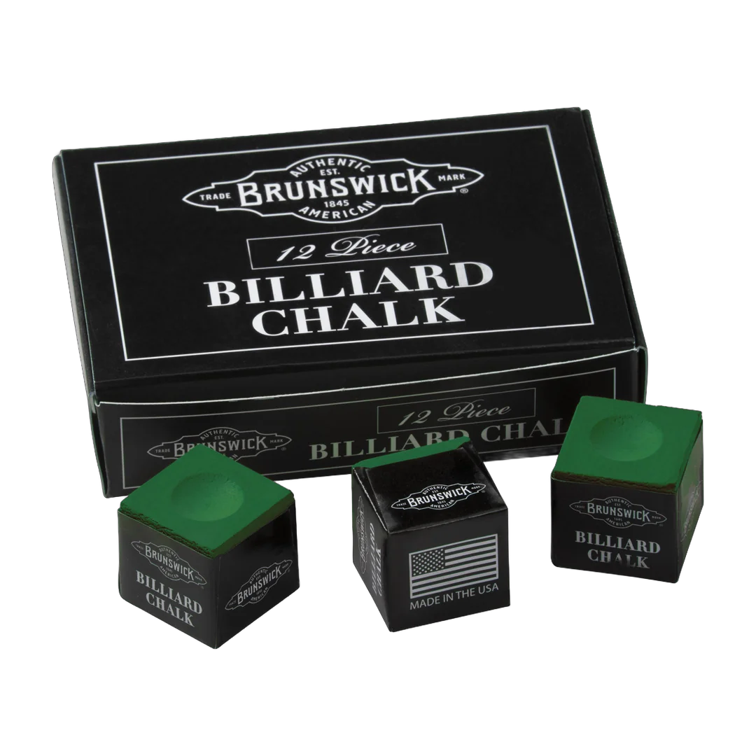Brunswick Billiard Chalk, Green, 12-Piece Box with Three Loose Cubes