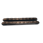 Antik Wall-Mounted Cue Rack For 8 Cues In Black-Stained Wood, With Eight Cue Clips