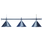 Everblack 3-Shade Billiard Lamp With Matte Black Cone Shades and Chrome Fittings