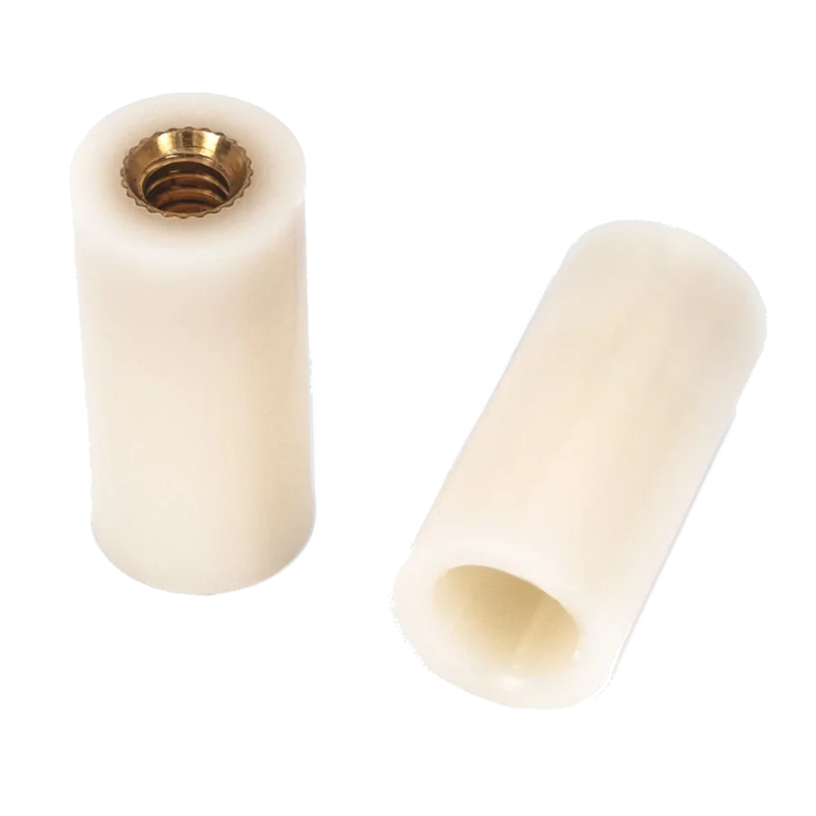 Two White 12 mm Screw-On Ferrules
