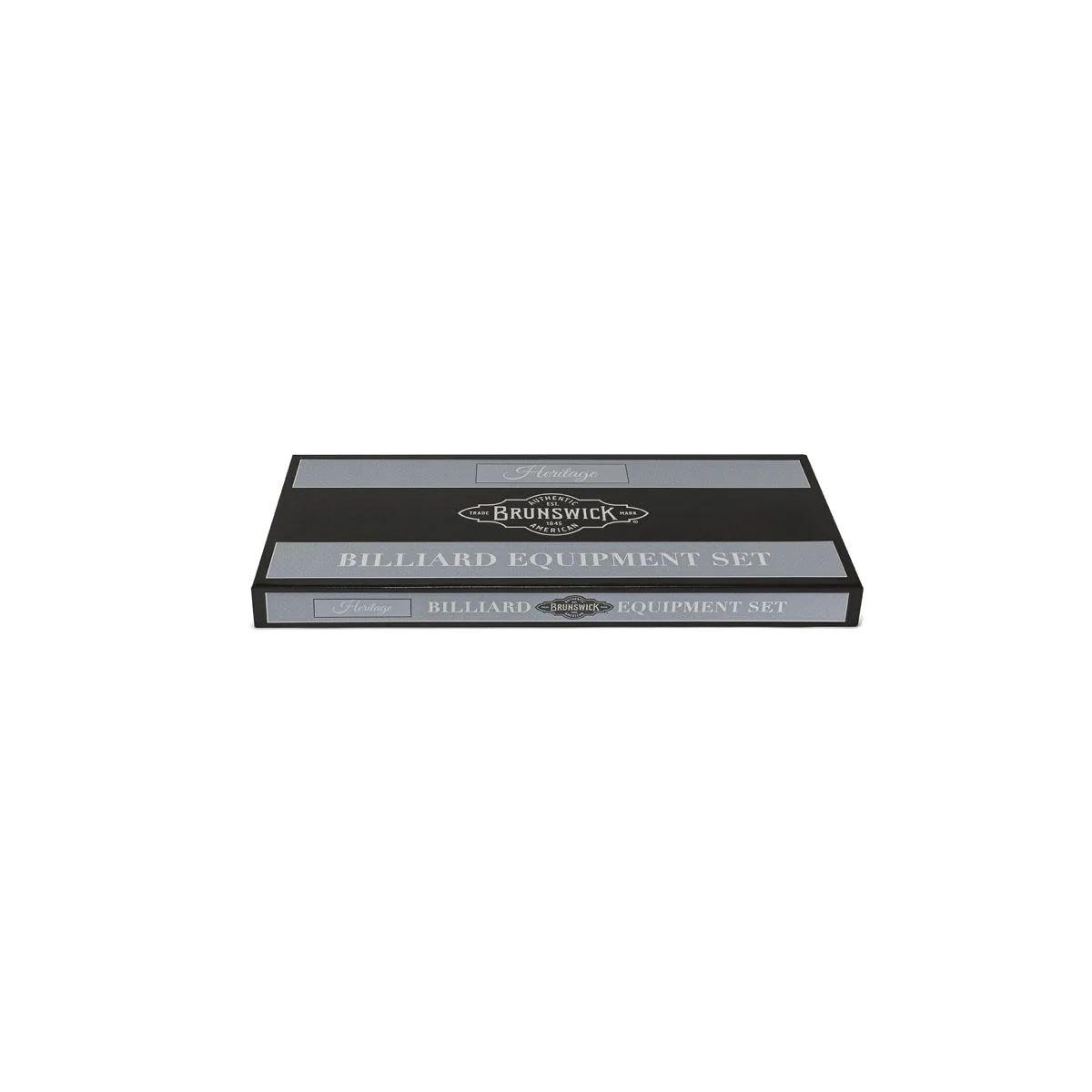 Brunswick Heritage Billiard Equipment Set In Its Closed Black And Grey Box