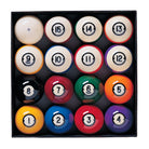 Brunswick Centennial Pool Ball Set, 16 Balls in a Black Box, Seen from Above