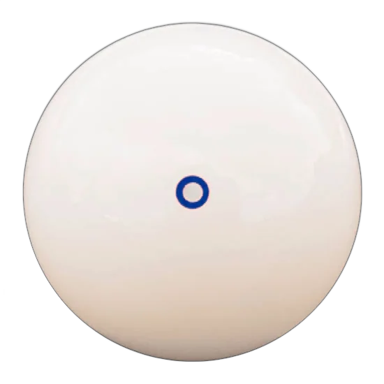 Brunswick Centennial White Cue Ball, 57.2 mm, with Blue Circle Mark