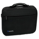 Closed Black Aramith Ball Carry Case with Handle and Front Zip Pocket