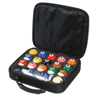 Aramith Super Pro TV Pool Balls, 57.2 mm, in Open Black Carry Case with Ball Cleaner