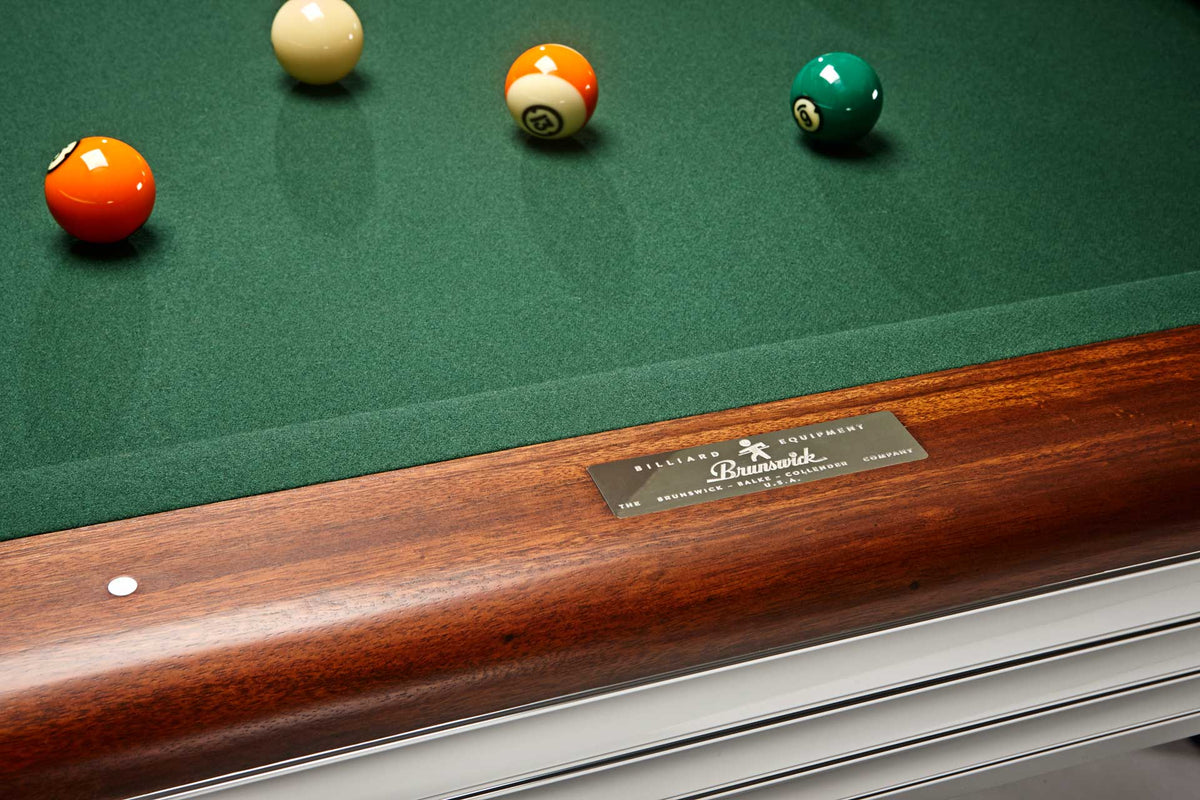 Brunswick Centennial Rosewood/Chrome 8ft Pool Table with Pool Balls