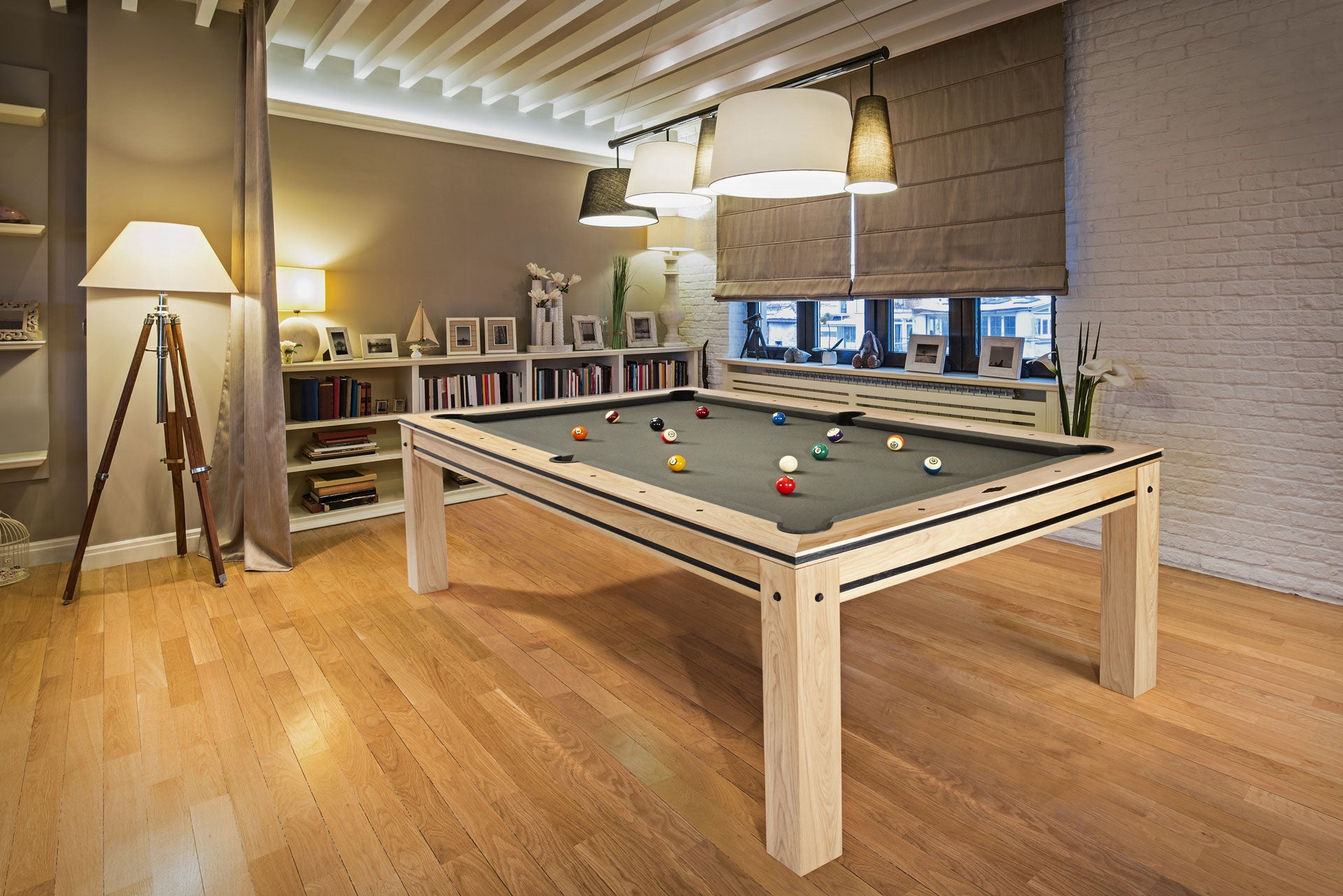 Brunswick Hickory 8ft Pool Table In a Room