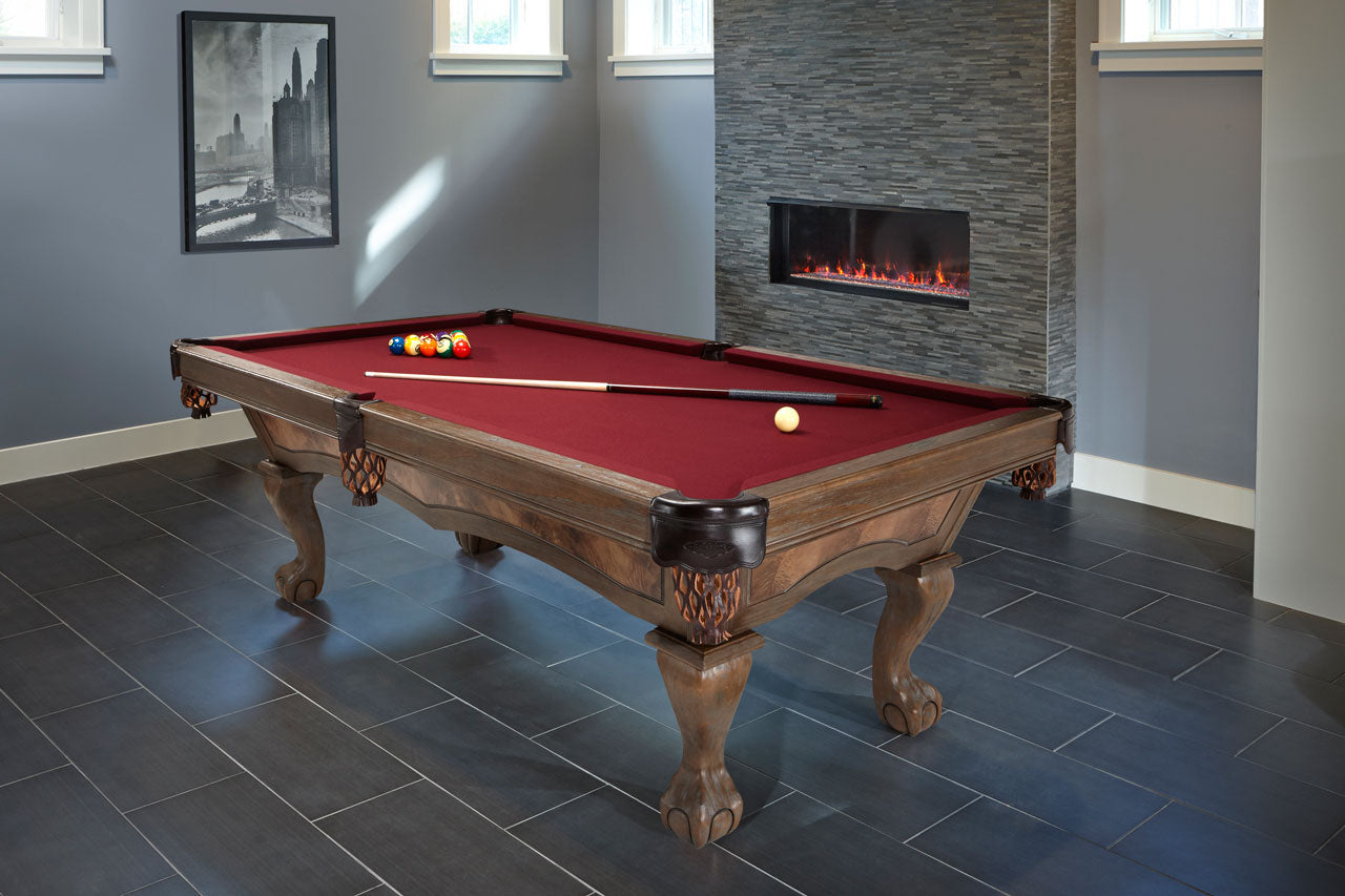 Brunswick Brae Lock 8ft Nutmeg Pool Table In a Room
