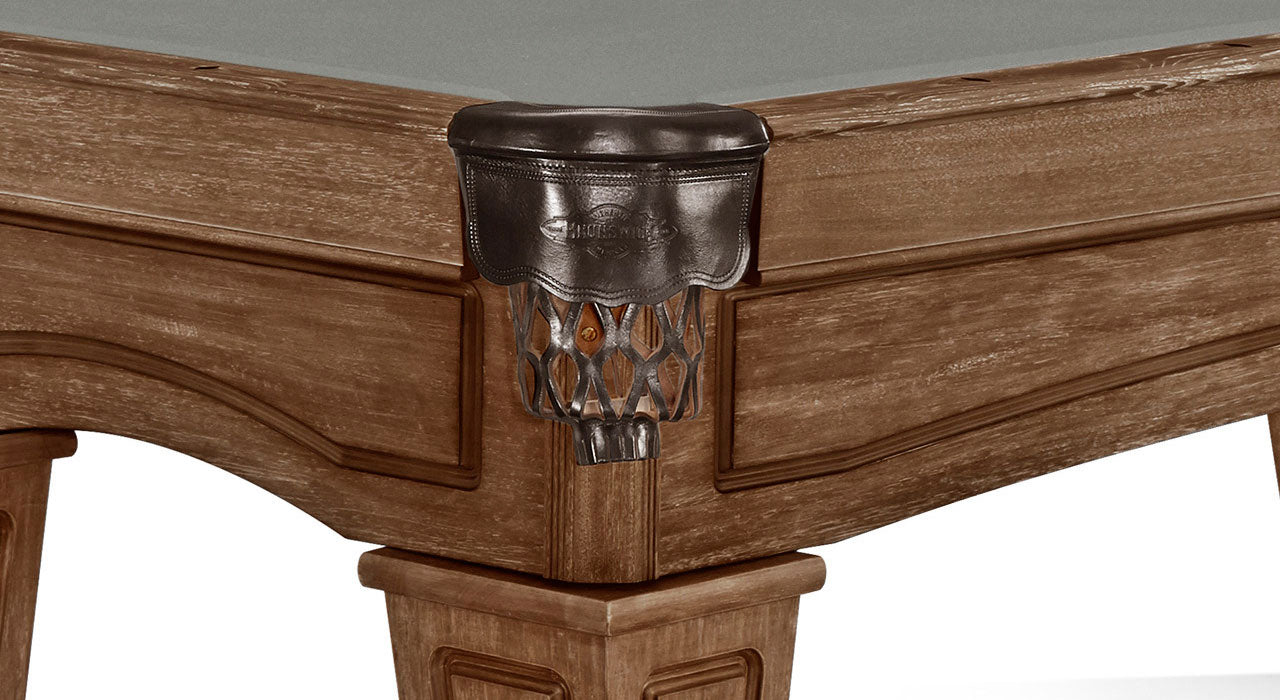 Brunswick Allenton 8ft Rustic Dark Brown Tapered Pool Table Corner Pocket