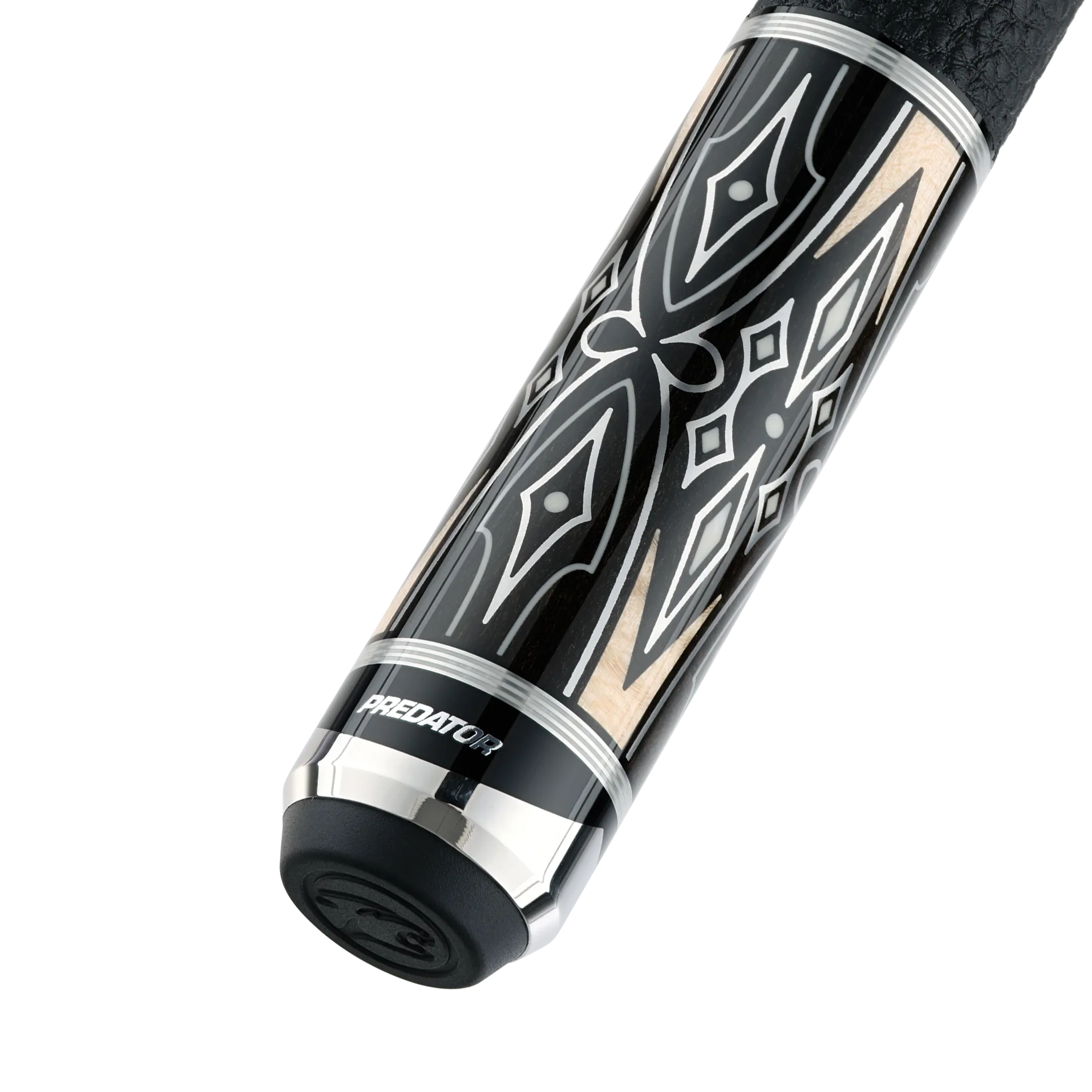 Blak5 5 Pool Cue Leather Wrap Butt With Predator Brand Mark Rotated