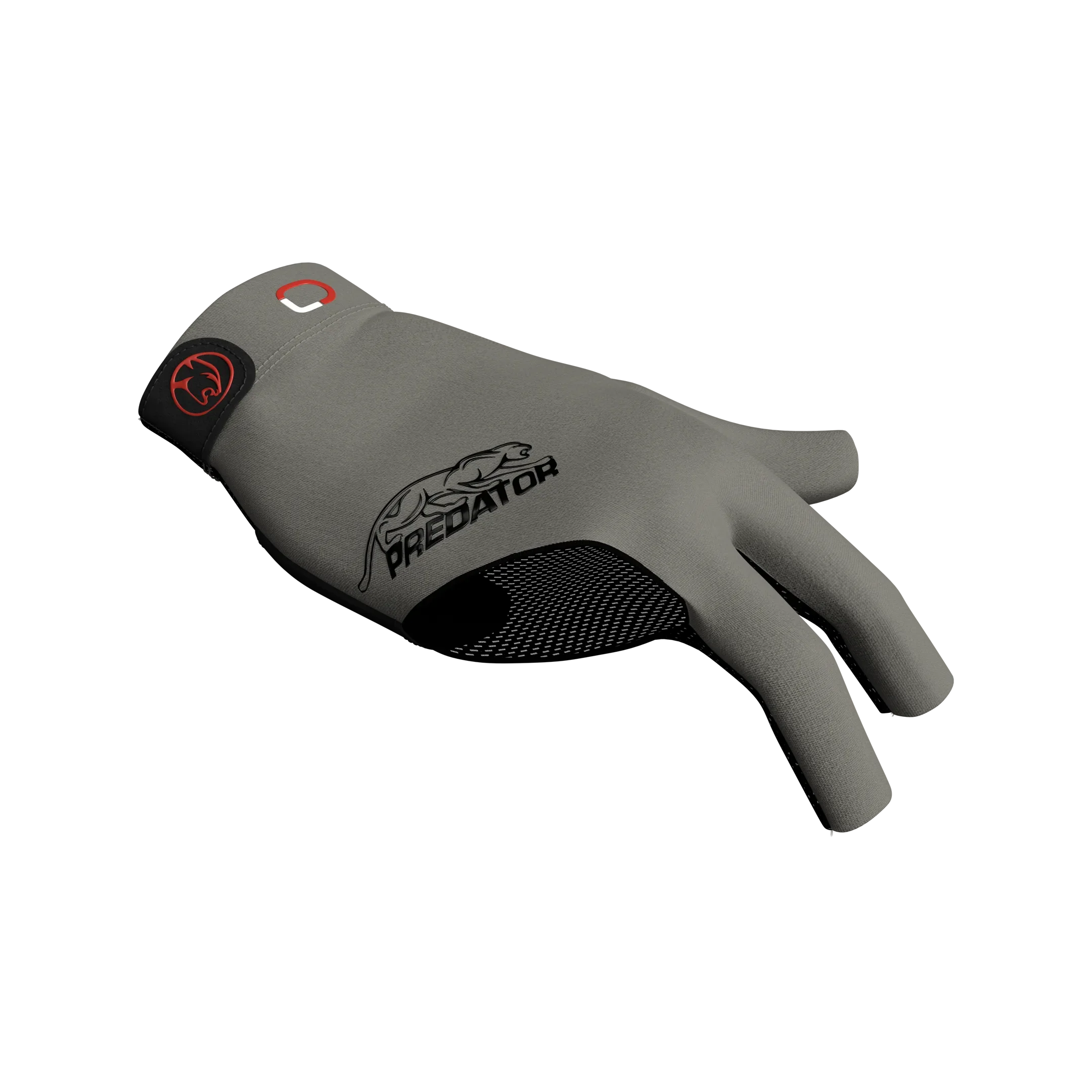 Dark grey glove with black Predator branding and red cat icon for right hand