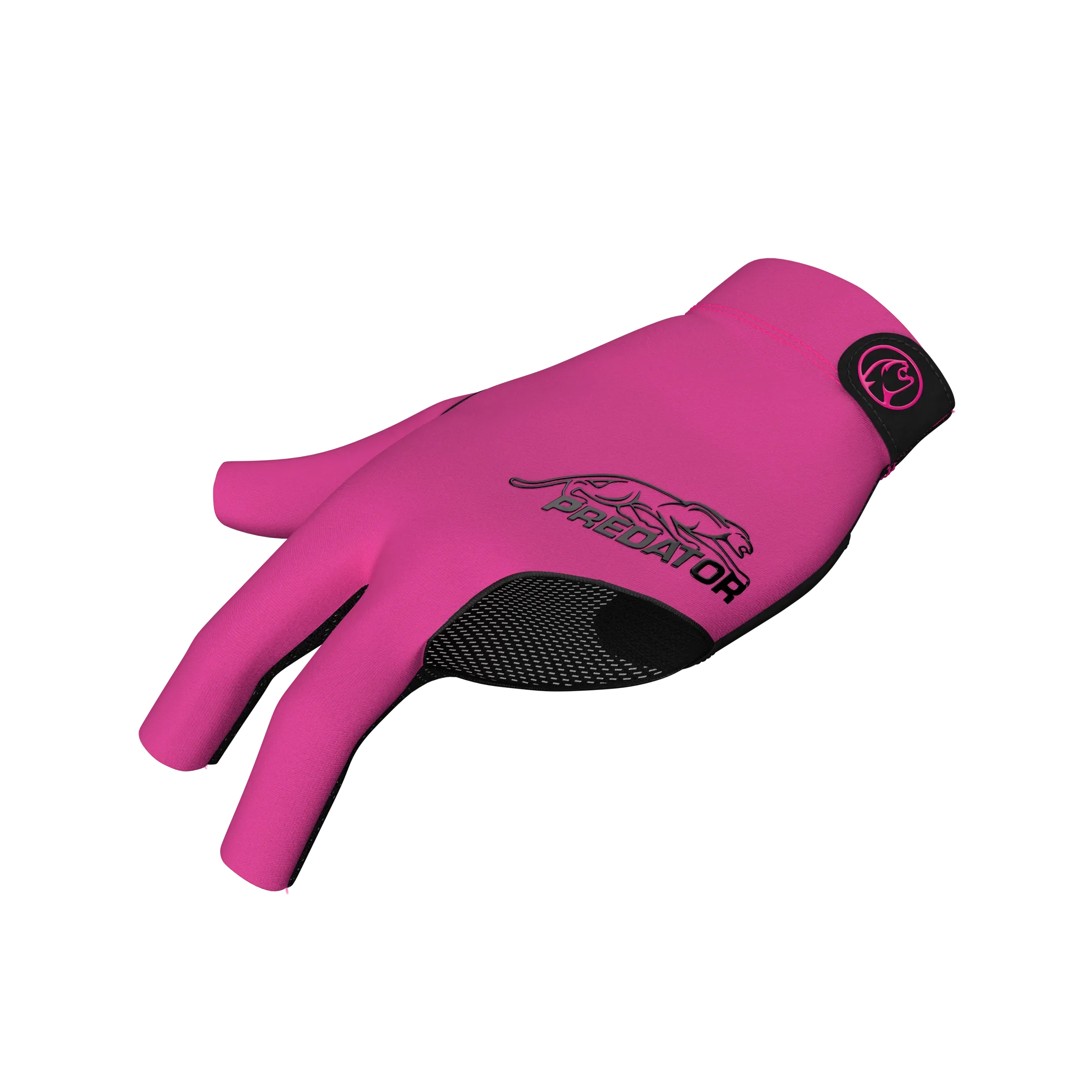 Pink and Black Predator Second Skin Billiard Glove Left Hand Palm View