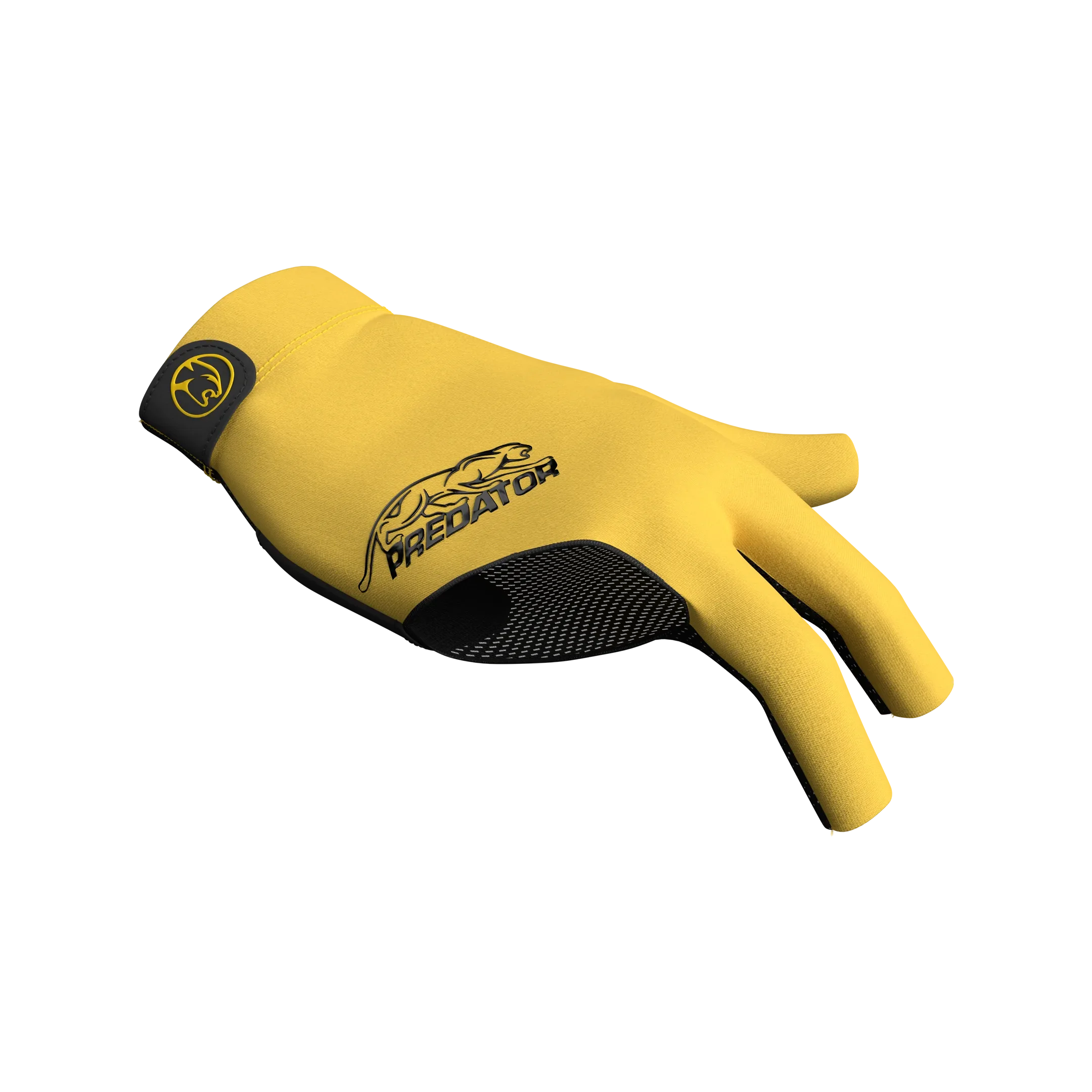 Yellow glove with black Predator branding right hand
