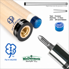 McDermott Intimidator i-3 11.75MM Maple Pool Cue Shaft and 3/8x10 Quick Release European Pro Taper