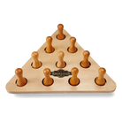 Brunswick Shuffleboard Bowling Pin Set with Ten Wooden Pins in a Triangular Rack