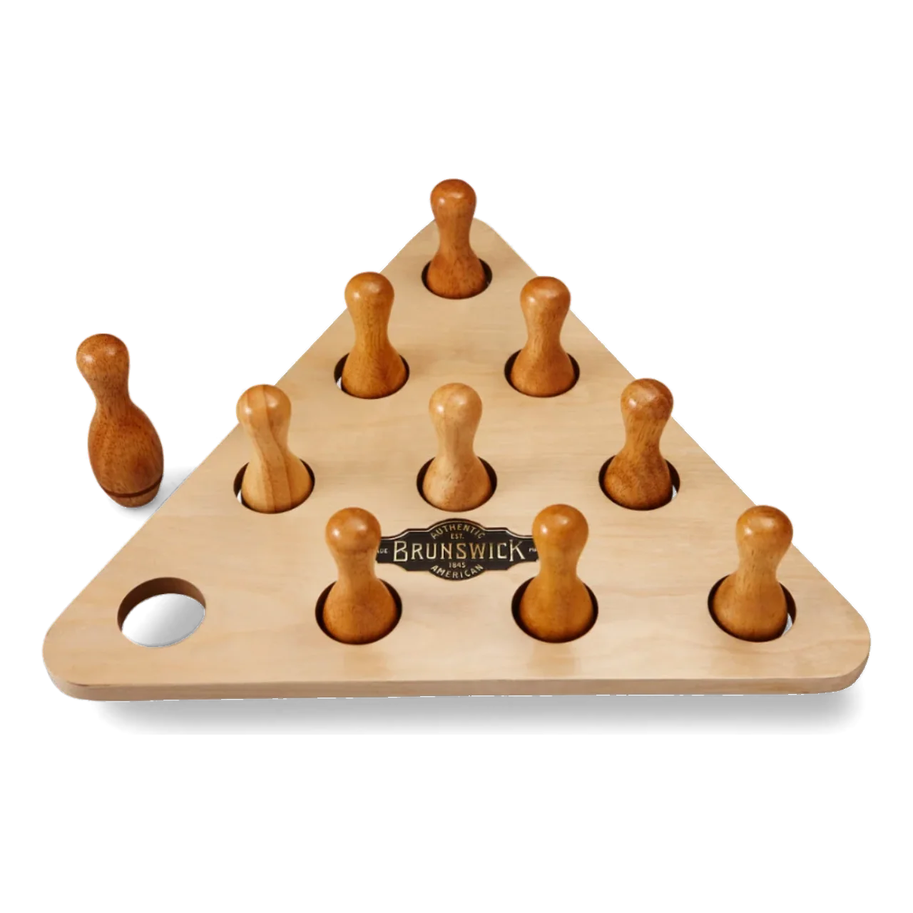 Brunswick Shuffleboard Bowling Pin Set with 10 Wooden Pins