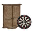 Closed Brunswick Dark Rustic Brown Dartboard Cabinet with Dartboard 