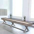 Brunswick Brixton 14 ft Shuffleboard Driftwood In a Bright Room