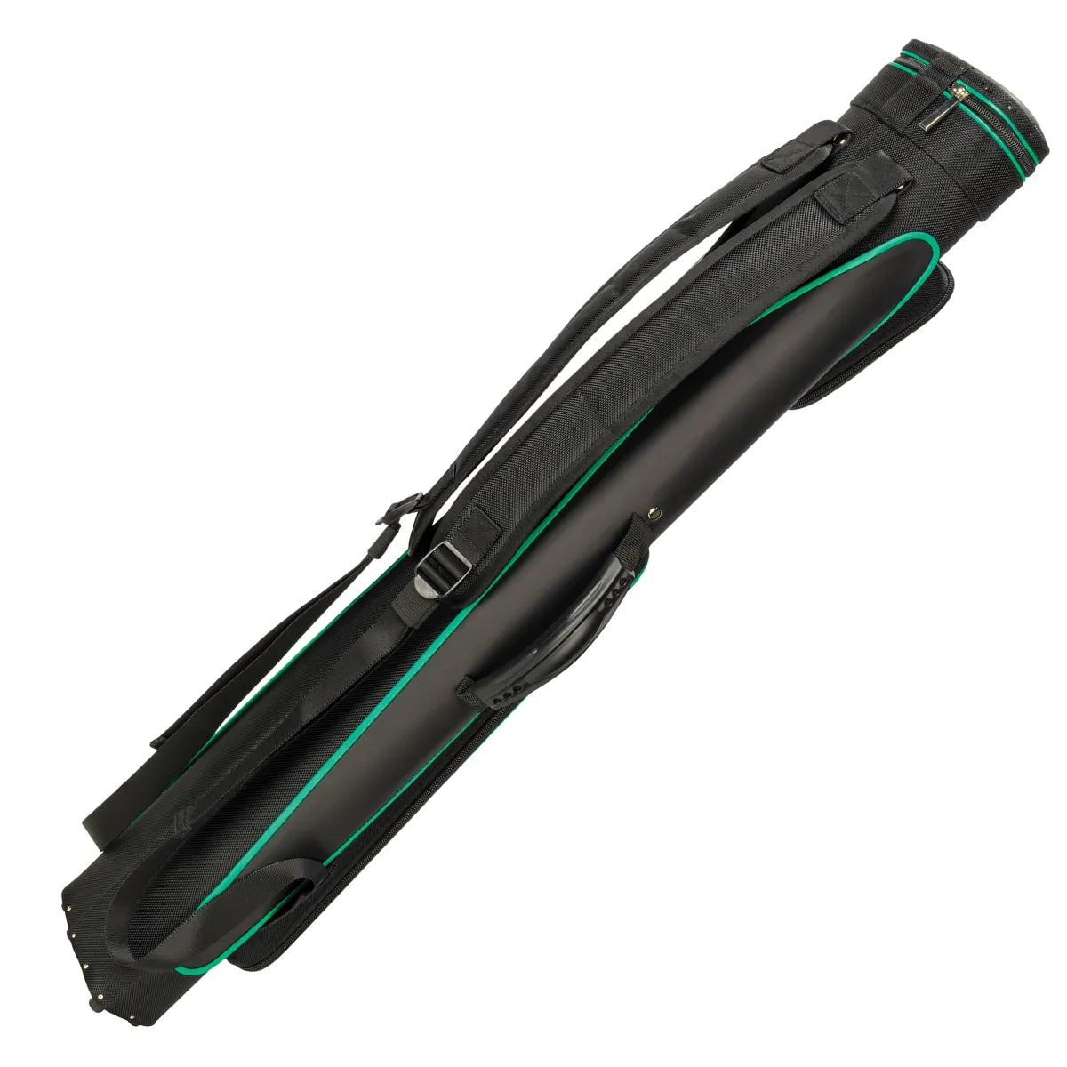 McDermott Sport Hard Pool Cue Case Black/Green 3x5 With Backpack Straps Back